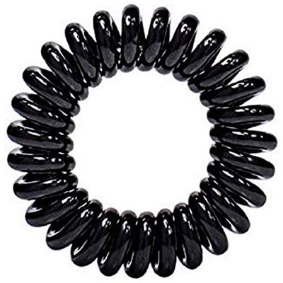 10 Pack Painless PATENTED OOO Hair Ties. Ponytail holder spiral coil traceless rubber bands. Best kids girls woman accessory all types of hair. Exercise, work &amp; everyday. LARGE SIZE (Black)