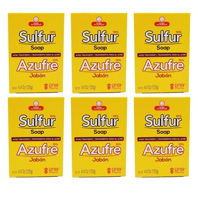 Grisi Sulfur Soap for Acne - 4.4 ounce (Pack of 6)
