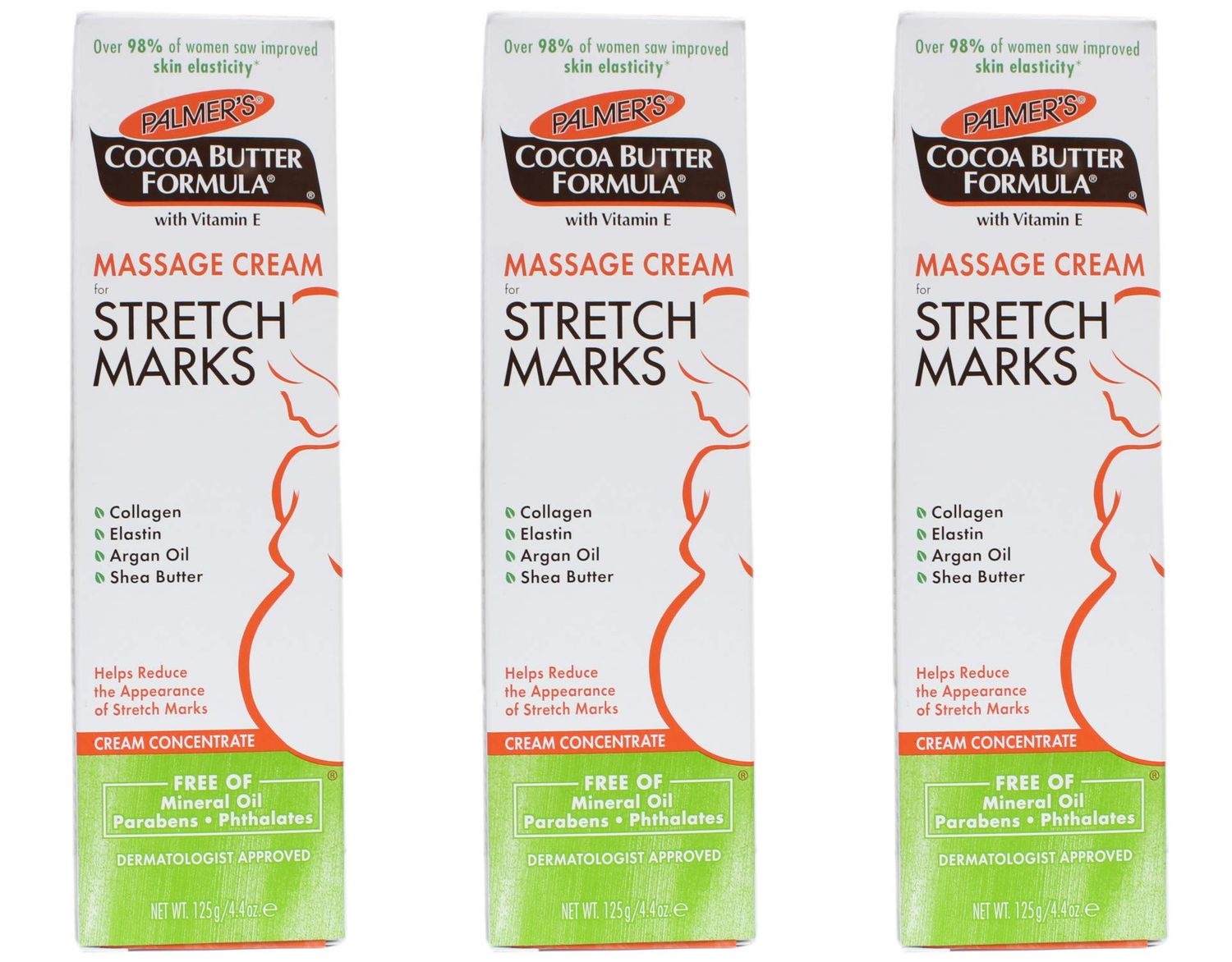 Palmer&#39;s Cocoa Butter Formula Massage Cream for Stretch Marks, 4.4 Ounce (Pack of 3)