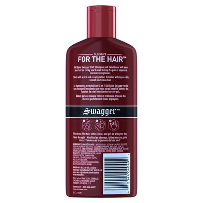 Old Spice Swagger 2 in 1 Shampoo and Conditioner, 12 Ounce, Pack of 2