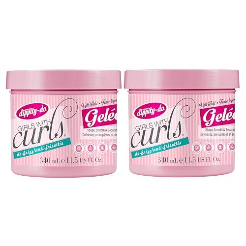 Dippity Do Girls with Curls Light Hold Gelee - Shape, Smoothe &amp; Separate Your Curls - Formulated with Aloe, Vitamin E &amp; Wheat Protein for Frizz-Free &amp; Never Crunchy Curls - 340 mL/11.5 fl oz - 2 Pack