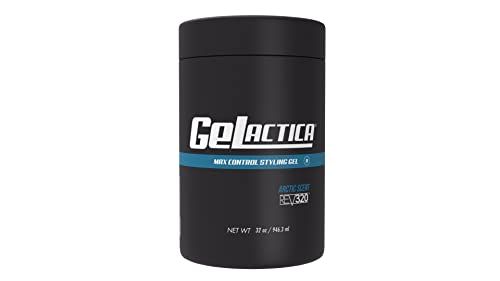 Gelactica Max Control Hair Gel for Men, Alcohol-Free, Strong Hold Styling Gel, Natural Extracts for Long-Lasting Hold and Shine, Slick Back Hair Style 32 Oz