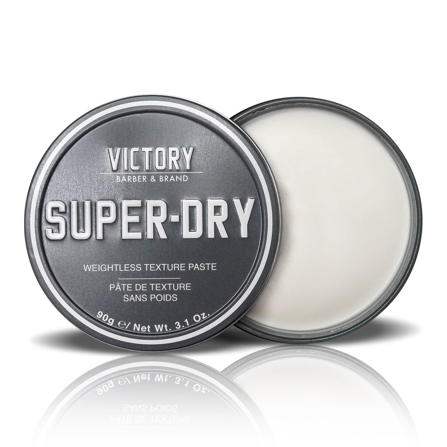 Victory Barber &amp; Brand Super-Dry Men&#39;s Hair Paste | Oil-Free Texture Paste for Men with Oil Control, Natural Woodsy Scent, Matte Finish, and Hair Products Usage | 3.1 Ounce