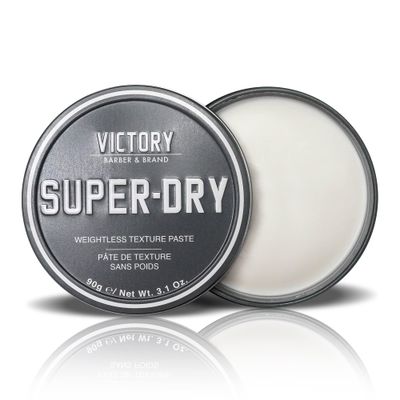 Victory Barber &amp; Brand Super-Dry Men&#39;s Hair Paste | Oil-Free Texture Paste for Men with Oil Control, Natural Woodsy Scent, Matte Finish, and Hair Products Usage | 3.1 Ounce