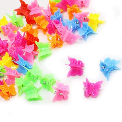 50 Pcs Mixed Color Mini Plastic Beautiful Butterfly Hair Clips Hair Accessories Hair Clip for Women Lady and Girls(Random Color)