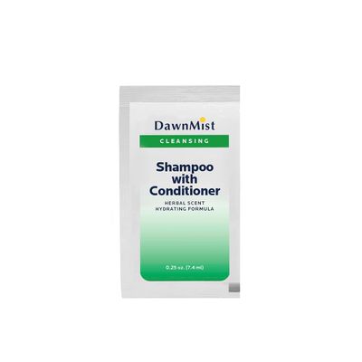 Dukal Dawn Mist Shampoo &amp; Conditioner, .25 oz., Single-Use Packet (100 Boxes of 5) (Pack of 500)