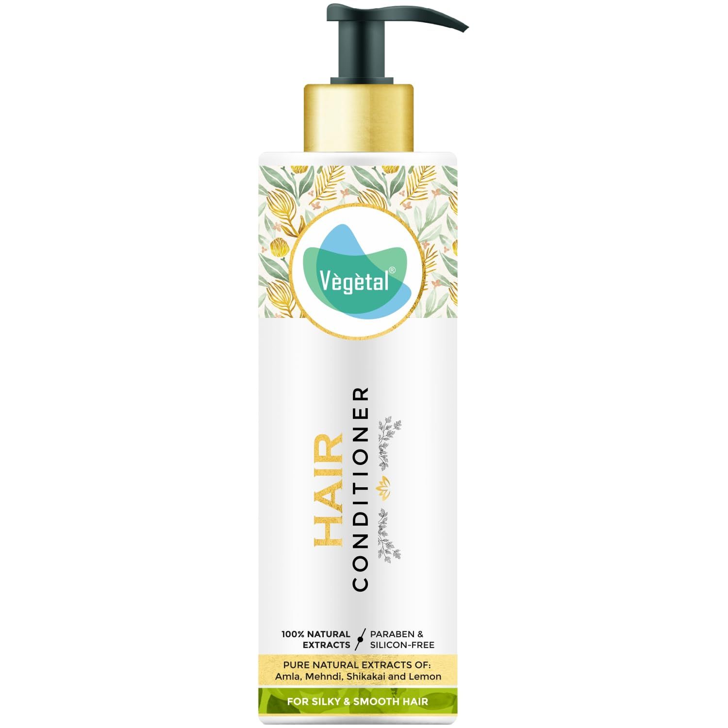 Vegetal Hair Conditioner 200 gms - Made of 100% natural bio-active extracts of Amla, Shikakai &amp; Lemon- Free of Parabens, Silicon &amp; Harmful Chemicals