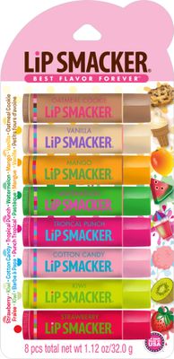 Lip Smacker Original &amp; Best Holiday Flavored Lip Balm Party Pack, Oatmeal Cookie, Vanilla, Mango, Watermelon, Tropical Punch, Cotton Candy, Kiwi, Strawberry, Clear