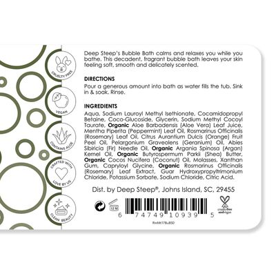 Deep Steep Bubble Bath, 17oz (Rosemary Mint)