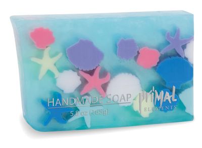 Primal Elements Sliced Soap Bar, Handmade Natural Glycerin Rich Formula, Seashells &amp; Starfish, 5.8 Oz