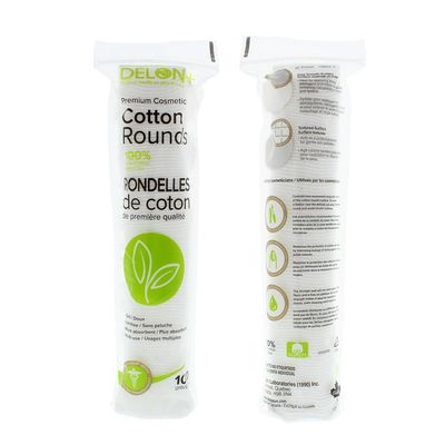 DELON Premium Cosmetic Cotton Rounds, 100 Count (Pack of 3)