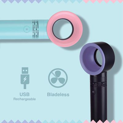 Lyon Lash Portable USB Rechargeable Bladeless Mini Fan/Air Conditioning Blower/Handheld Cooling Dryer, Essential Eyelash Extension Supplies, Dries Eyelash Extensions Glue/Adhesive Rapidly (Black)