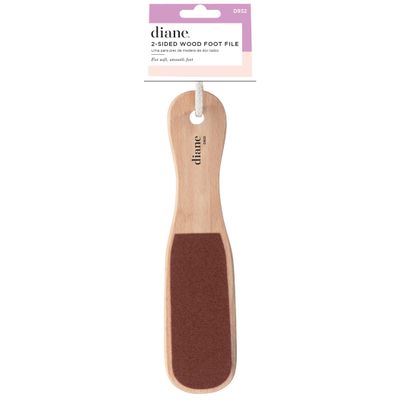 Diane 2-Sided Foot File - Smoother Feet and Callus Remover for Men and Women -Wood Handle - 10 x 2 3/8 - D932