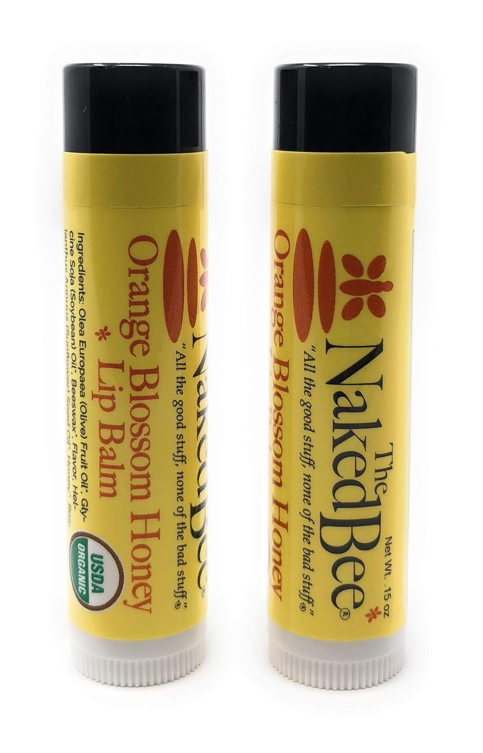Naked Bee Moisturizing Orange Blossom Honey Lip Balm 2-pack