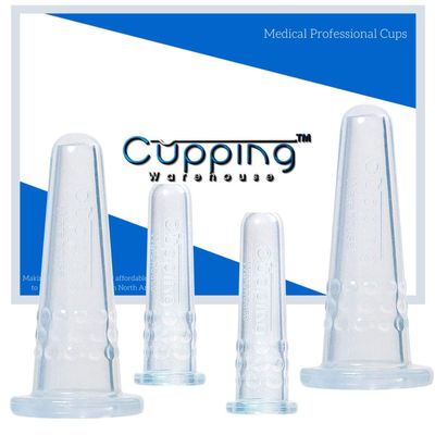 Cupping Warehouse Grip Facial 4 Cupping Set -Professionals and Self Care Home Spa for Face Eyes Lips Neck Scars Lymph Sinus Drainage Anti Aging Wrinkle Reducing Massage Cupping Therapy Sets