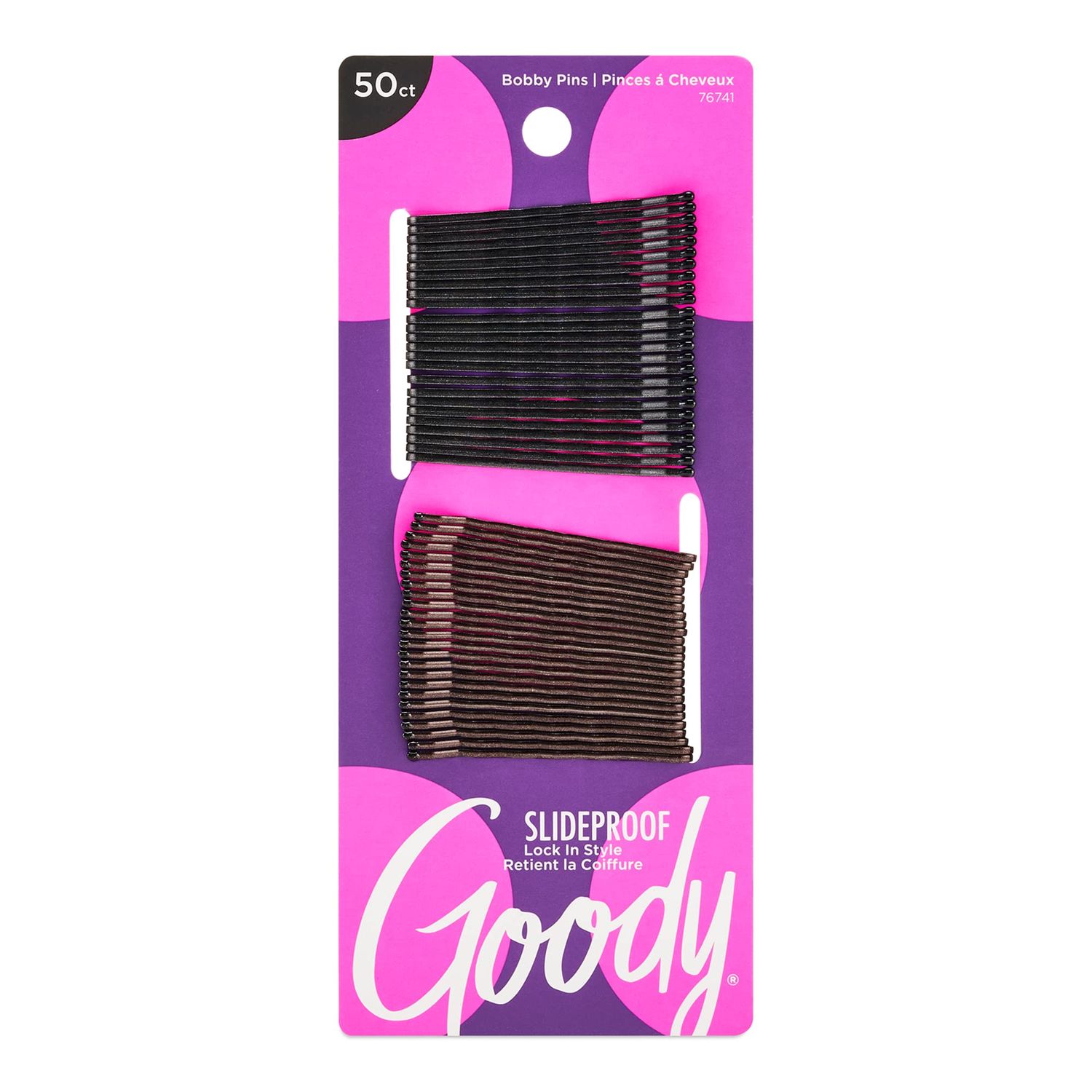 Goody Metallic Bobby Pins - 50 Count, Black - 2 Inch Pins for Secure and Painless Hairstyling on All Hair Types