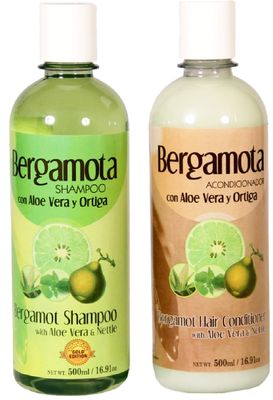 Set of Bergamot Shampoo and Conditioner 500ml, Shampoo y Acondicionador de Bergamota