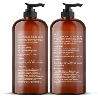 BOTANIC HEARTH Argan Oil Shampoo and Conditioner Set - 16 fl oz each with Keratin, Restorative & Moisturizing, Sulfate Free - All Hair Types & Color Treated Hair, Men and Women - (Packaging May Vary)