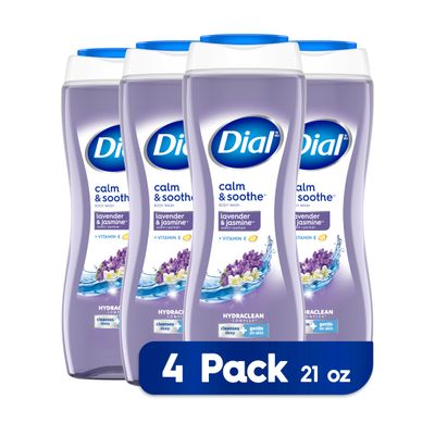 Dial Body Wash, Lavender &amp; Jasmine, 21 Ounce (Pack of 4)