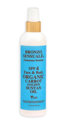 Bronzo Sensuale SPF 4 Sunscreen Protective Golden Tanning Organic Carrot Oil 8.5 Ounces