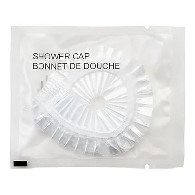 World Amenities Waterproof Shower Cap (Clear Frosted Sachet), Travel Size Hotel Amenities, Airbnb, Pack of 48