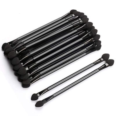 Professional Double Head Eyeshadow Brushes Cosmetic Tool - TygoMall 30 Pcs Disposable Dual Sides Eyeshadow Sponge Brushes Makeup Applicator, with 12 cm Long Handle, Black