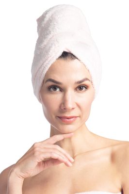 Fishers Finery Women&#39;s Terry Headwrap; Hair Towel, Terry from Viscose (Pink - 3 Pack)