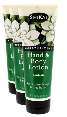 ShiKai Gardenia Hand &amp; Body Lotion (8oz, Pack of 3) | Daily Moisturizing Skincare for Dry and Cracked Hands | With Aloe Vera &amp; Vitamin E