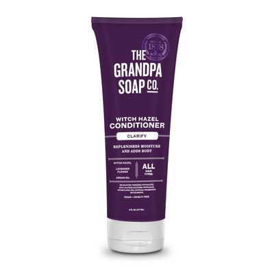 Grandpa&#39;s The Soap Company Clarifying Witch Hazel Conditioner - Relieves Scalp Conditions and Protects Against Buildup, With Lavender Flower, Sulfates and Parabens Free, 8 Fl Oz.