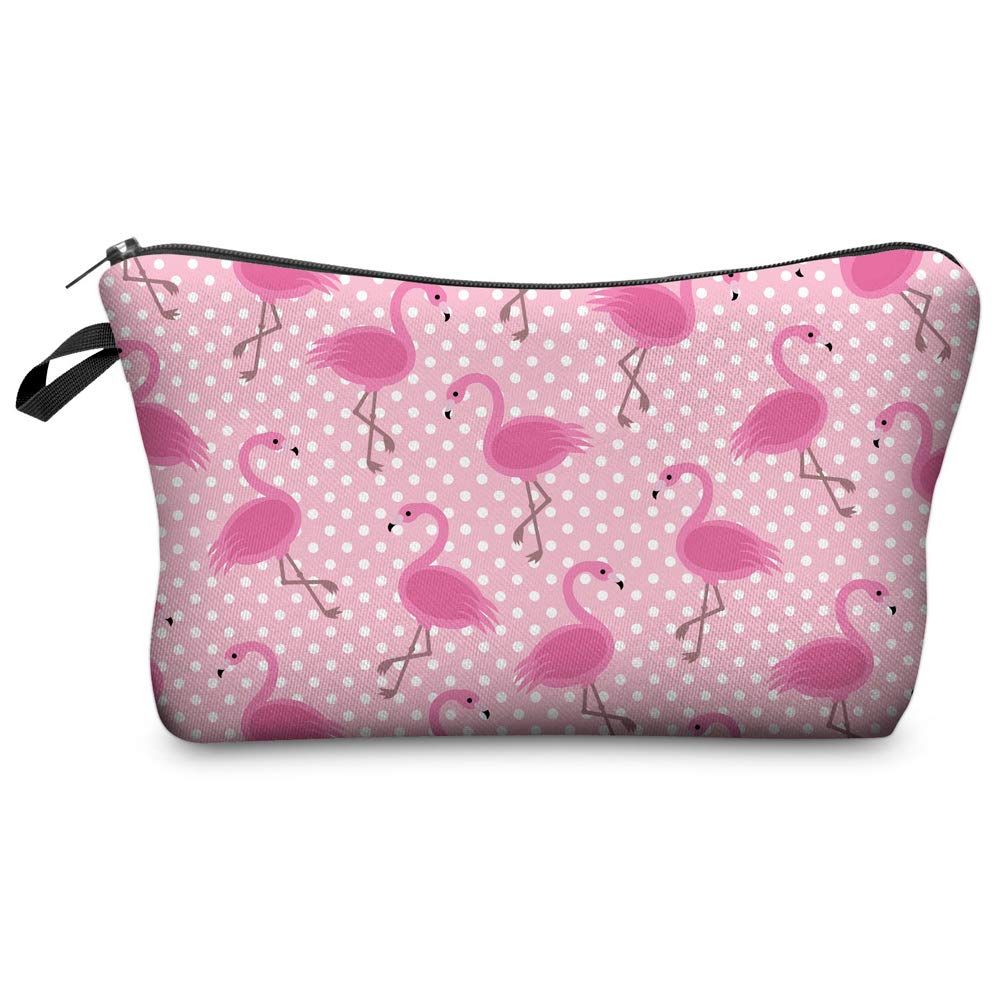 Jom Tokoy Makeup Bag for Purse Pink Flamingo Cosmetic Bag Gifts (Flamingo)