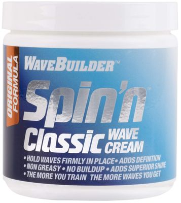 WaveBuilder Spin&#39;n Classic Wave Cream, Strong Original Formula Holds Hair Waves, 8 Ounce