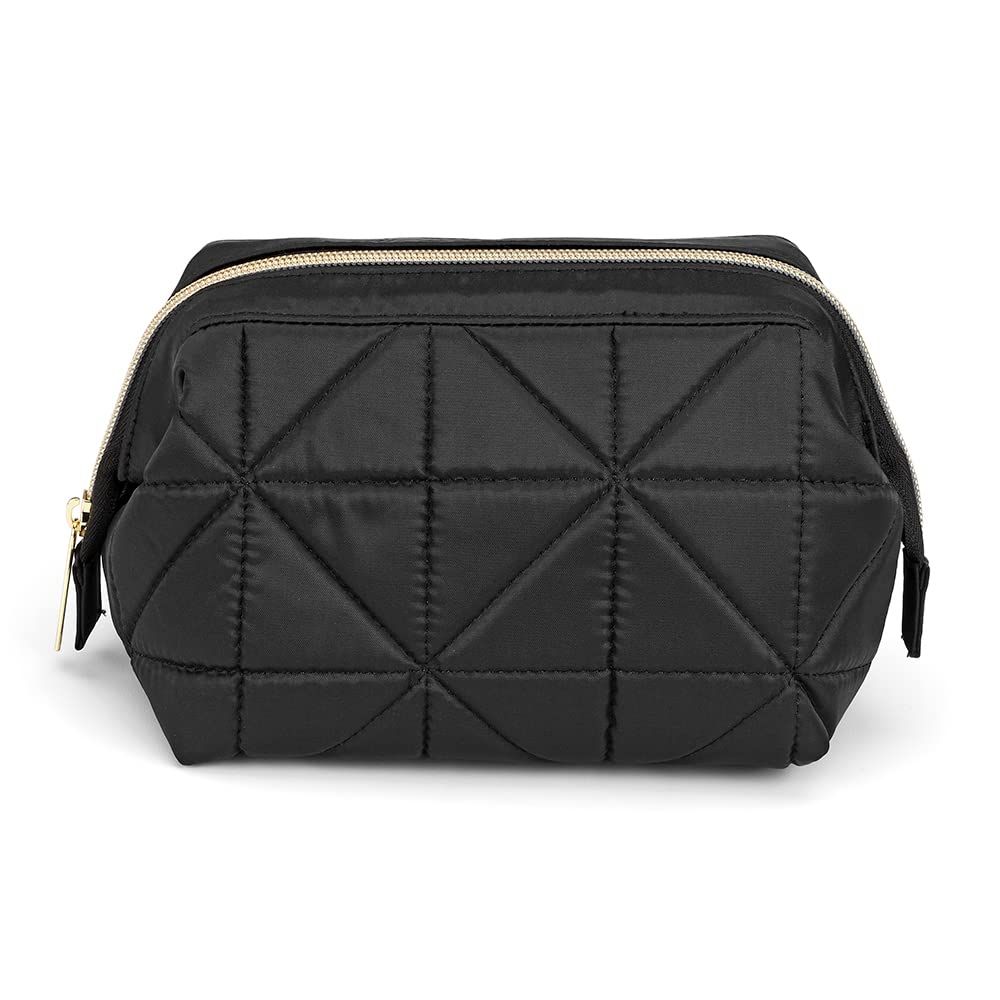 Conair Small Makeup Bag, Cosmetic Bag for Everyday Touch-Ups or Jewelery, Perfect Size for Purse or Carry-On, Small Organizer Shape in Black