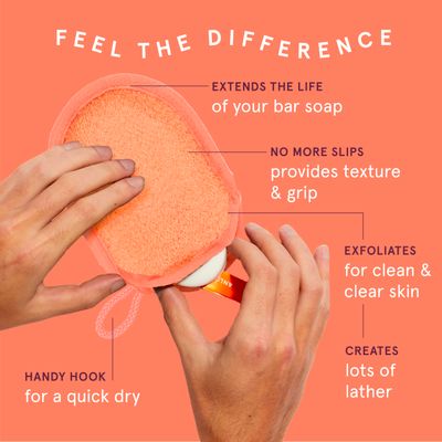 Cleanlogic Bath &amp; Body Exfoliating Soap Saver, Exfoliator Scrubber Pouch, Daily Skincare Routine for Smooth Clean Skin, Assorted Colors, 3 Count Value Pack