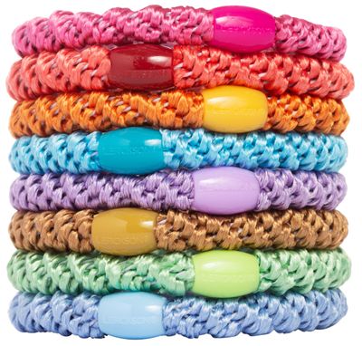 L. Erickson Grab &amp; Go Pony - Spring - 8 Pack Ponytail Holder Hair Ties - Mixed Colors