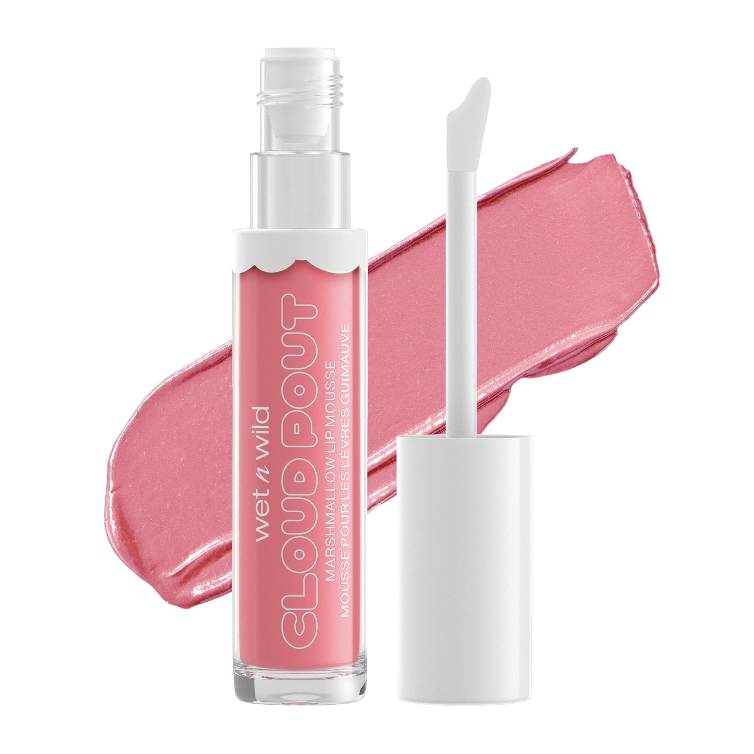 wet n wild Liquid Lipstick Cloud Pout Marshmallow, Light Pink Pour Some Suga On Me | Matte Lip Cream Mousse | Argan Oil | Vitamin E