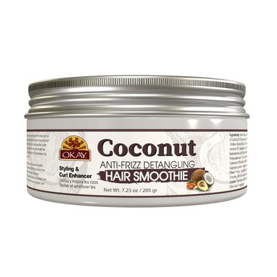 Okay coconut anti frizz detangling hair smoothie 7.25 ounce, Beige, 7.25 Ounce