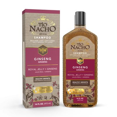 Tio Nacho Shampoo with Ginseng, Royal Jelly, Aloe Vera &amp; Jojoba, Strengthening Hair Care to Reduce Loss &amp; Breakage, Revitalizing, Nourishing Formula, 14 Fluid Ounces