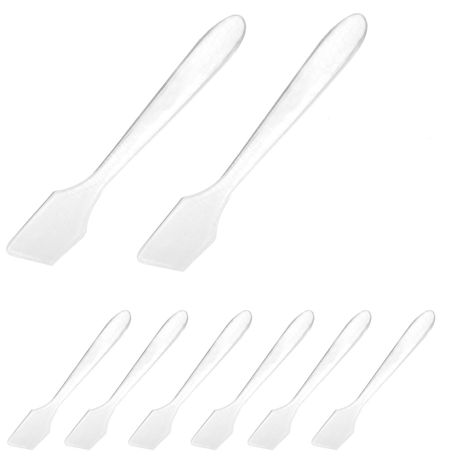 Mini Disposable Plastic Cosmetic Spatulas - SumDirect 100 Pcs Frosted Clear Skincare Makeup Mask Spatula