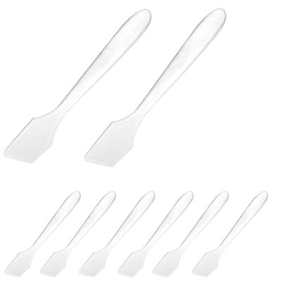 Mini Disposable Plastic Cosmetic Spatulas - SumDirect 100 Pcs Frosted Clear Skincare Makeup Mask Spatula
