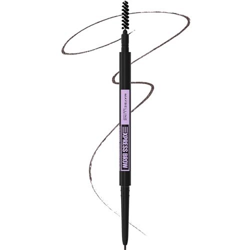 Maybelline Express Brow Ultra Slim Eyebrow Makeup, Brow Pencil with Precision Tip and Spoolie for Defined Eyebrows, Black Brown, 1 Count