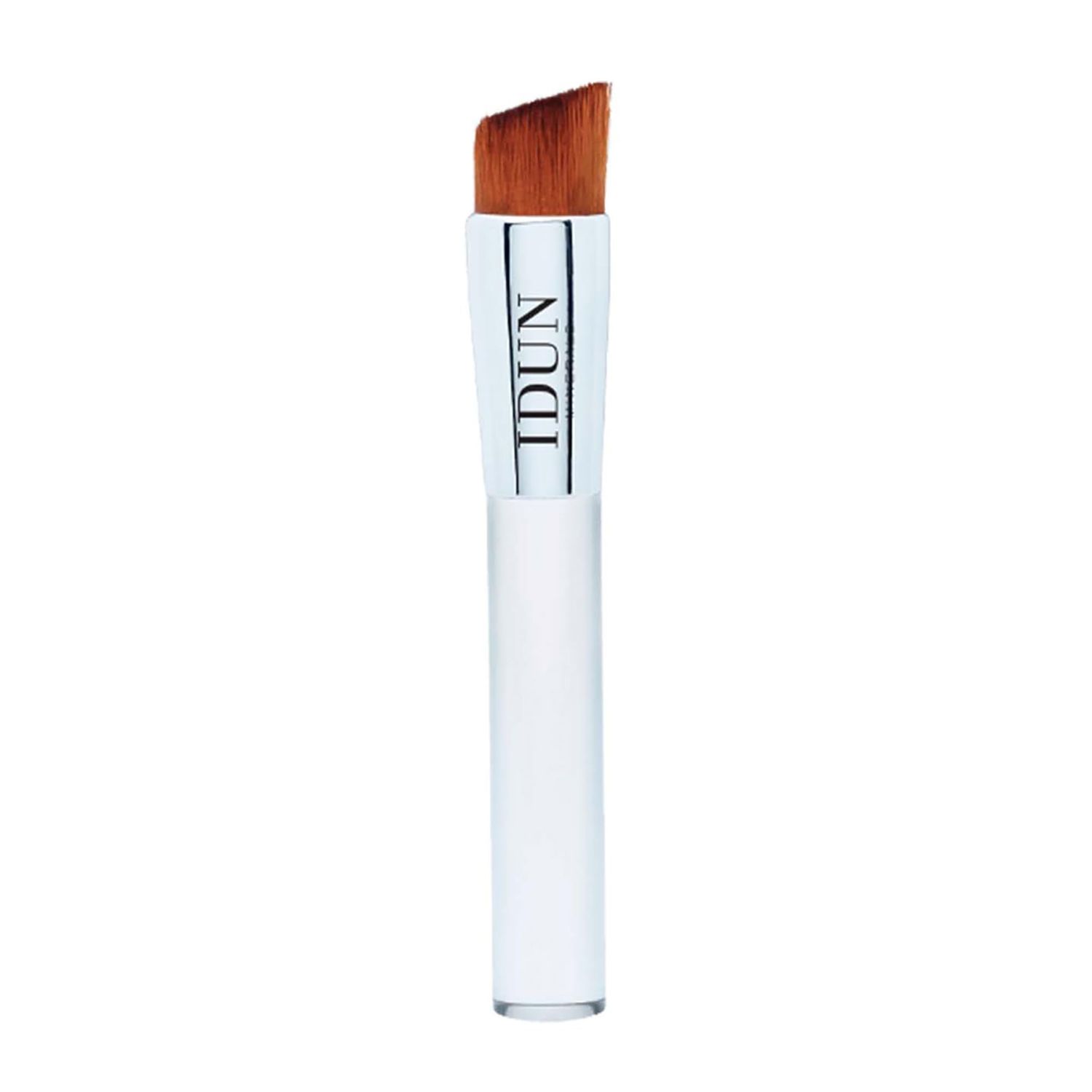 Idun Minerals - Liquid Foundation Brush - Slanted Flat Surfaced Brush For Liquid Foundation - Myriad Of Tightly Packed Fine Bristles - Softly Blend Out Liquid Textures - For Evenly Coated Skin - 1 Pc