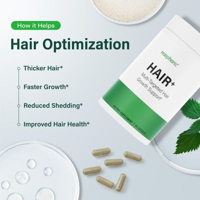 Noophoric Hair Growth Vitamins for Women and Men - Natural Hair Loss Supplement for Fuller Thicker Hair - Hair Skin and Nails Vitamins for Thinning and Shedding, 90 Capsules