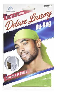 Dream Deluxe Du-Rag Light Green Smooth &amp; Thick, Stretchable, Wrinkle Free, 100% Polyester