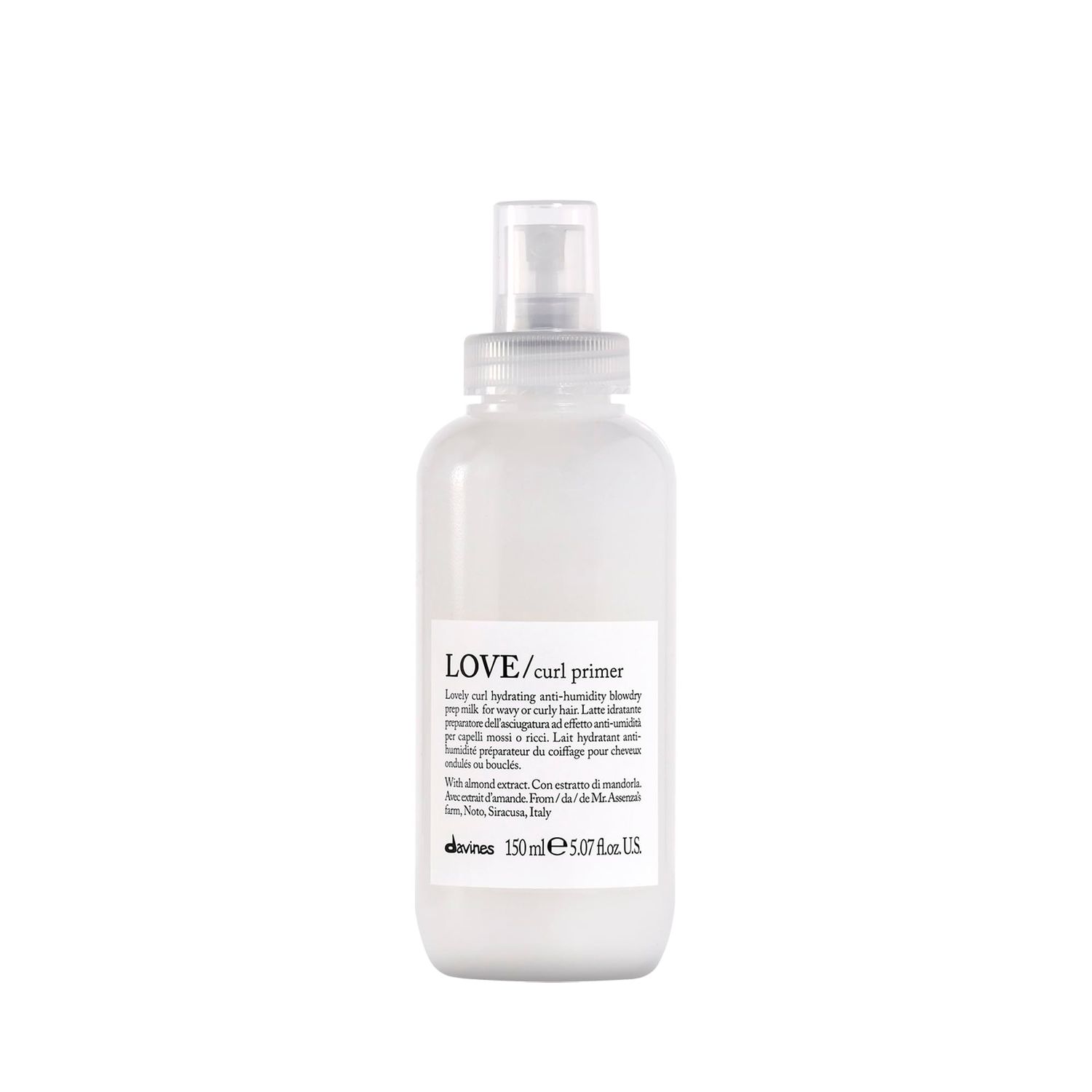 Davines Love Curl Primer, Anti-Humidity Blow-dry Prep Solution for Wavy And Curly Hair, Moisturizing Heat Protection, 5.07 Fl. Oz.