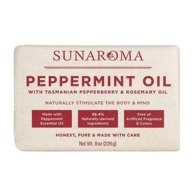 Sunaroma Peppermint Oil W/ Tasmanian Pepperberry and Alpine Rose Soap (8 Ounce)