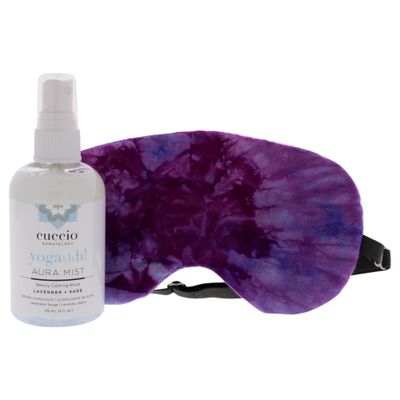 cuccio SOMATOLOGY Namaste Dreams Duo Kit for Unisex - 2 Pc 4oz Yogahhh Aura Mist, 1 Pc Lavender Tie Dye Sleep Eye Mask