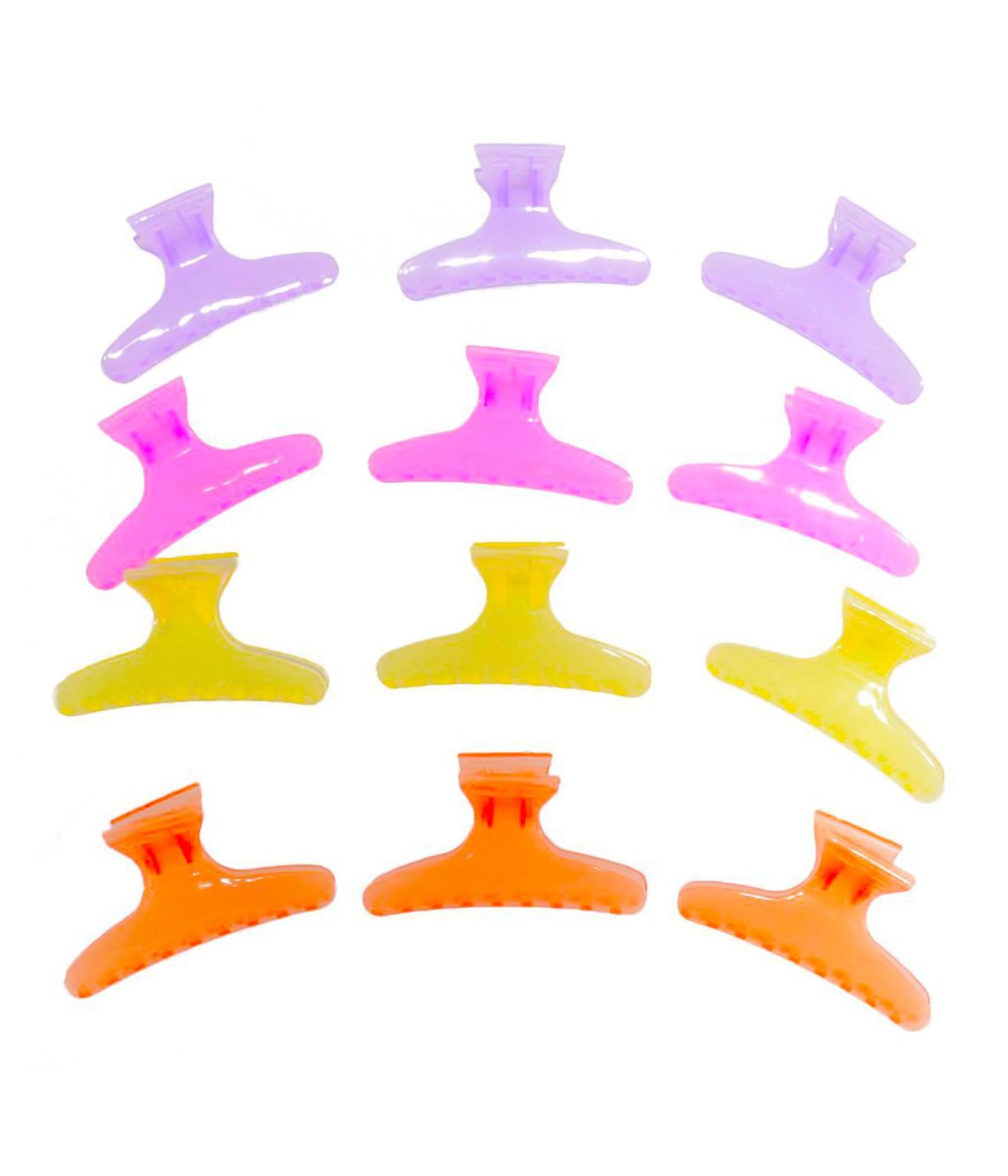 12 Pieces Plastic Hair Claw Clips Butterfly Hairdresser Clamp fit for Salon Hair Color Perm (Multicolor)