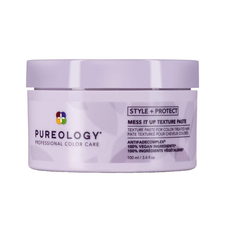 Pureology Style + Protect Mess It Up Texture Paste | For Color-Treated Hair | Medium Hold Texture &amp; Shine | Sulfate-Free | Vegan | Updated Packaging | 3.4 Fl. Oz. |