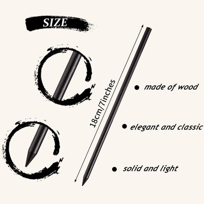 Chuangdi 40 Pcs Black Wood Hair Sticks Chopsticks Vintage Hair Sticks Chinese Hair Bun Pencil Long Hairpins Hair Clips for Hairstyles Decorative Holder Accessories for Women Girls