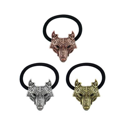 AUEAR, Brushed Metal Expandable Hair Cuff Ponytail Holder Elastic Tie for Women Thick Rings Set (3 Pcs, Style 7)